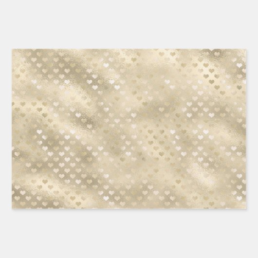 White Gold Hearts    Inpakpapier Vel (Voorkant 2)