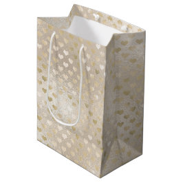 White Gold Hearts       Medium Cadeauzakje