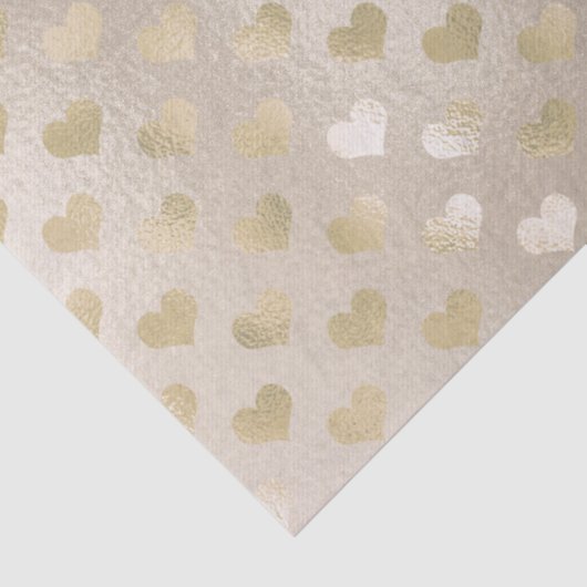 White Gold Hearts     Tissuepapier (Detail)