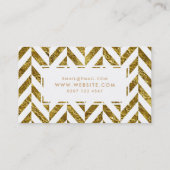 White Gold Herringbone Pattern make up Artist Visitekaartje (Achterkant)