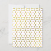 White & Gold Hexagon Pattern Monogram Initiaal Notitiekaartje (Achterkant)