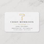 White & Gold Home Painter Business Card Visitekaartje (Voorkant)