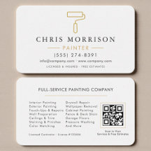 White & Gold Home Painter Business Card