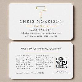 White & Gold Home Painter Business Card Visitekaartje