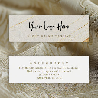 White Gold Horizontaal Logo Merk Hang Tag Mini Visitekaartjes