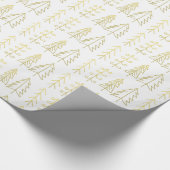 White Gold kerstbomen Pattern Modern Cadeaupapier (Hoek)