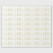 White Gold kerstbomen Pattern Modern Cadeaupapier (Vlak)