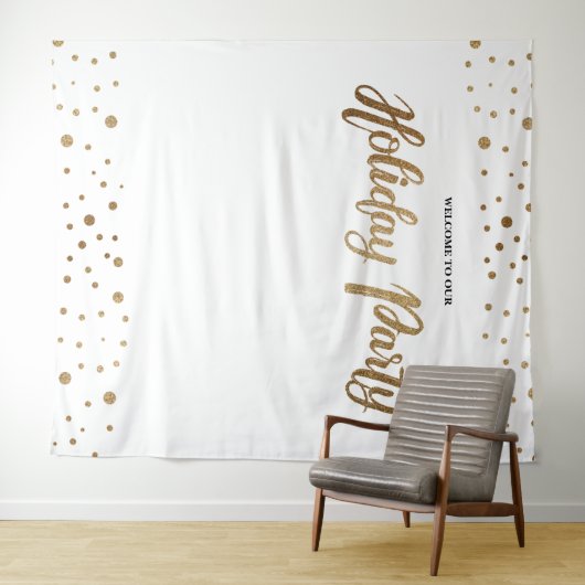 White Gold kerstcompany Holiday Backdrop Wandkleed (In Situ (horizontaal))