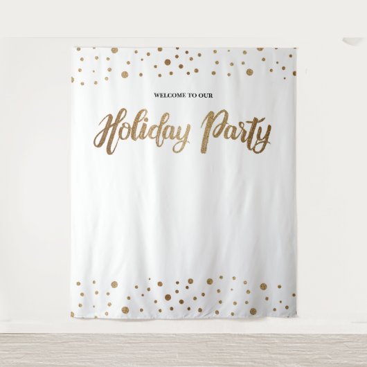 White Gold kerstcompany Holiday Backdrop Wandkleed (Voorkant)