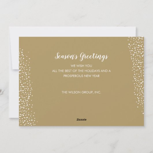 White Gold Kerstmis met zakelijke feestdag Kaart (Achterkant)