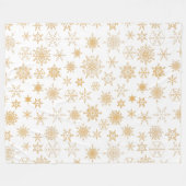 White & Gold Kerstmis Snowflake Winter Fleece Deken (Voorkant (Horizontaal))