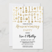 White Gold Key Locks Digital van Housewarming Part Kaart (Voorkant)