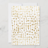 White Gold Key Locks Digital van Housewarming Part Kaart (Achterkant)