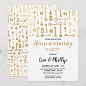 White Gold Key Locks Digital van Housewarming Part Kaart (Voorkant / Achterkant)