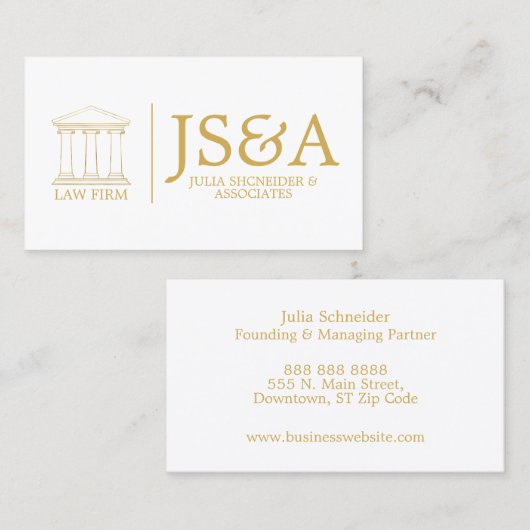 White Gold Law Firm Classic Visitekaartje (Voorkant / Achterkant)