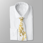 White Gold Leaf Stems Suit Necktie van mannen Stropdas (Gebonden)