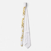 White Gold Leaf Stems Suit Necktie van mannen Stropdas (Achterkant)