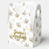 White Gold Leaves & Snowflakes Pattern Bedankdoosjes (Geopend)