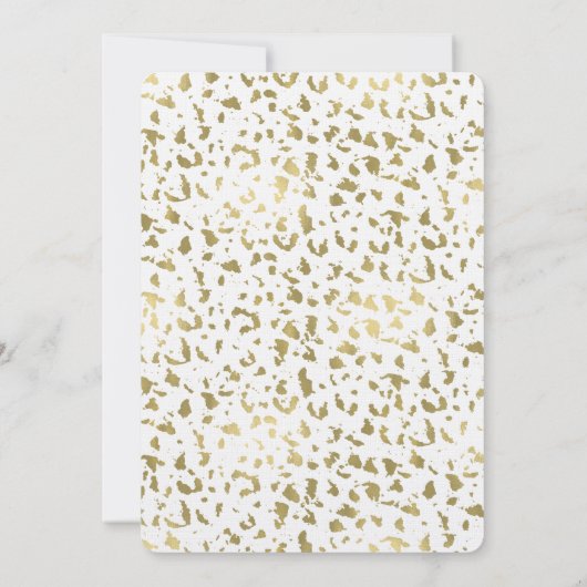 White Gold Leopard Animal verjaardag Kaart (Achterkant)