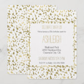 White Gold Leopard Animal verjaardag Kaart (Voorkant / Achterkant)