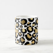 White & Gold Leopard persoonlijke koffie-Mok Koffiemok (Center)
