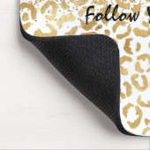 White Gold Leopard Print Glitter spargel Muismat (Hoek)