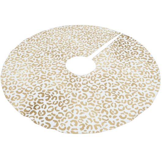 White Gold Leopard Print Kerstboom Rok (Gekanteld)