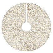 White Gold Leopard Print Kerstboom Rok (Voorkant)