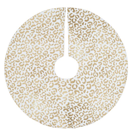 White Gold Leopard Print Kerstboom Rok (Voorkant)