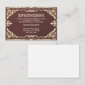 White Gold Lijst op Donkere lederen textuur Visitekaartje (Voorkant / Achterkant)