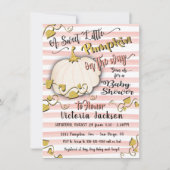 White Gold Little Pumpkin Baby Showuitnodigingen Kaart (Voorkant)