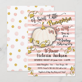 White Gold Little Pumpkin Baby Showuitnodigingen Kaart
