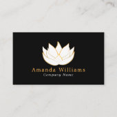 White & Gold Lotus Flower, Floral Visitekaartje (Voorkant)