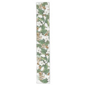 White Gold Magnolia Flower Blossom Table Runner Lange Tafelloper (Voorkant)