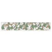 White Gold Magnolia Flower Blossom Table Runner Lange Tafelloper (Horizontaal)