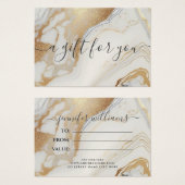 White Gold Marble Business Gift Certificate Visitekaartje (Voorkant /achterkant)