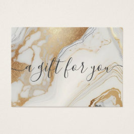 White Gold Marble Business Gift Certificate Visitekaartje