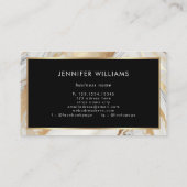 White Gold Marble Elegant Moderne Custom QR Code Visitekaartje (Achterkant)