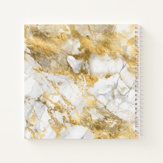 White Gold Marble en Monogram Sketchbook Notitieboek (Achterkant)