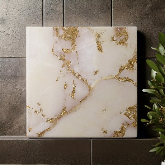 White Gold Marble Glitter ID1171a Tegeltje
