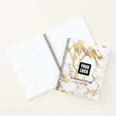 White & Gold Marble, Logo, Bus.Name Website Promo Notitieboek (Binnen)