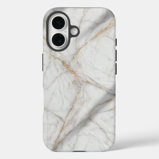 White Gold Marble Luxury Elegant Case (Achterkant)