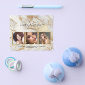 White Gold Marble Makeup Artist Foto Elegant Flye Flyer (Enkel)