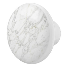 White Gold Marble Minimalist Elegant Luxury Style Keramische Knop