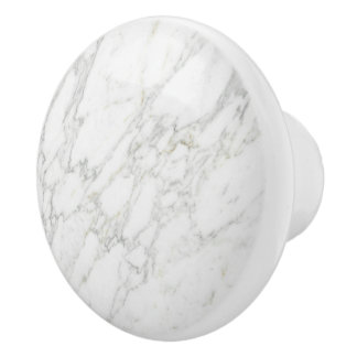 White Gold Marble Minimalist Elegant Luxury Style Keramische Knop