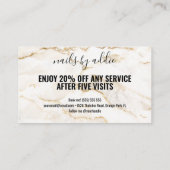 White Gold Marble Nail Salon Loyalty Card (Achterkant)