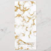 White Gold Marble Texture Wedding Menu (Achterkant)