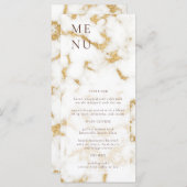 White Gold Marble Texture Wedding Menu (Voorkant / Achterkant)