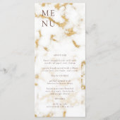 White Gold Marble Texture Wedding Menu (Voorkant)