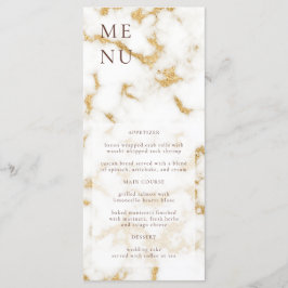 White Gold Marble Texture Wedding Menu